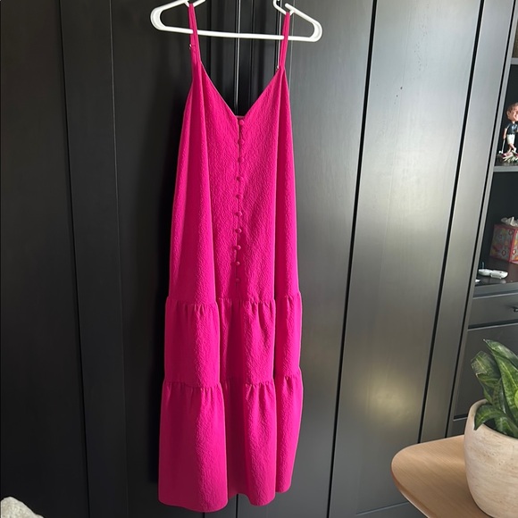 Ted Baker Fuchsia Tiered Sundress Sz 2 - Picture 2 of 5